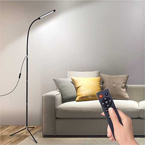 LED Floor Lamp for Living Room,Dimmable Adjustable Standard Lamp for Bedroom,Remote Control Portable Standing Lamp, 10w Timer Flexible Modern Tall Lamp, Gooseneck Tripod Stand Light for Reading
