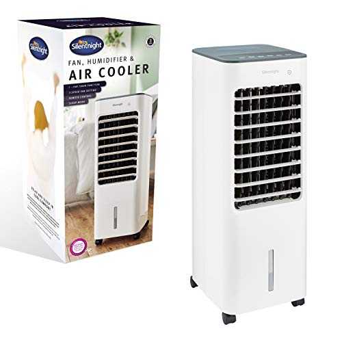 Silentnight 39989 3 in 1 Portable Air Cooler | Fan, Humidifier & Air Cooler | 5L Water Tank | 3 Adjustable Speed Functions | Remote Controlled | Home or Office Use | 70cm x 26cm x 28cm