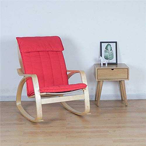 HJFGSAKAdult Rocking Chair Armchair Living Room Furniture Modern Recliner Rocker Glider Chair,Red Color Recliner
