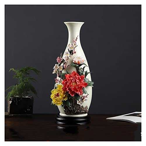 Chinese Style Handmade Ceramic Flower Vase Decoration Living Room Flower Arrangement Decorative Crafts Shelf Antique (D54)