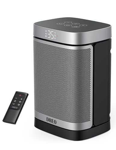 Dreo Space Heater, 70° Oscillating Electric PTC Ceramic Heater with Thermostat, Remote Control, 3-Mode 3-Speed, 1-12H Timer, Overheating & Tip-Over Protection, Energy-Saving-ECO-Mode, Atom One