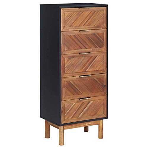 vidaXL Solid Acacia Wood Sideboard Wooden Storage Cupboard Cabinet Buffet Drawers Living Room Bedroom Home Decoration Furniture MDF
