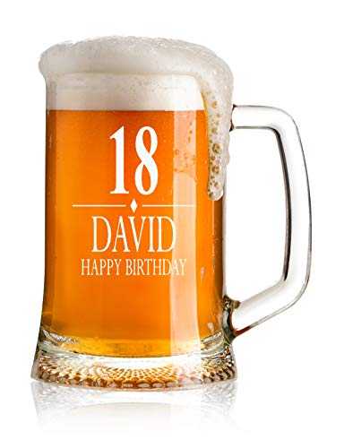ukgiftstoreonline Engraved Personalised Birthday Beer Tankard Gift 18th, 21st, 30th, 40th, 50th, 60th, 70th, 80th