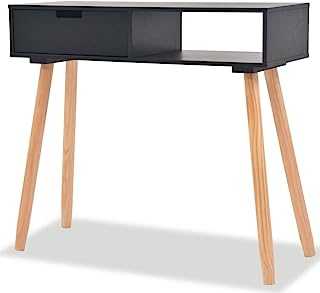 vidaXL Console Table Solid Pinewood Black Living Room Side End Telephone Stand