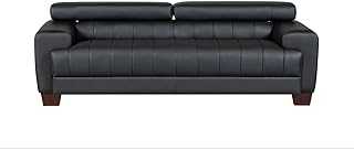 Milan leather sofa collection (BLACK, 3 SEATER)