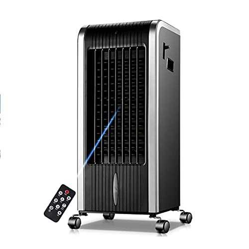 Air Cooler for Home Office Cold/hot Air Conditioner, Household Mobile Air Cooler, Purification Humidification 8h Timer 3 Wind Speed 7L Water Tank 4 In 1 Water Cooling Silver Black