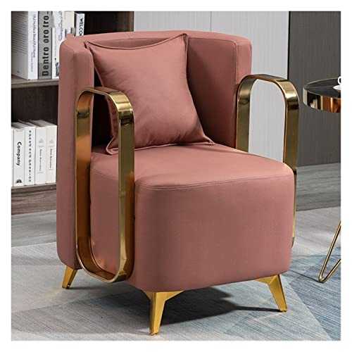 KESHUI Nordic Technology Cloth Living Room Chairs Light Luxury Balcony Single Sofa Chair Designer Back Armchairs Living Room Furniture (Color : A Pink)