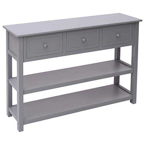 Festnight Sideboard Home Office Cupboard Wooden Storage Cabinet for Living Room & Bedroom Grey 115x30x76 cm Wood