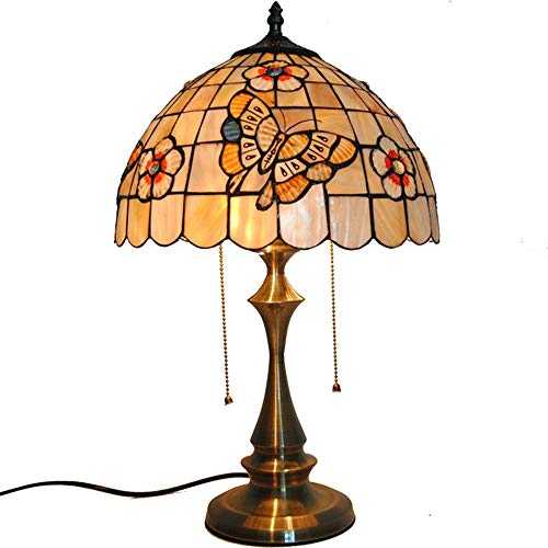 KELITINAus 12" Natural Shell Table Lamps Style Stained Glass Art Decor Lampshade Table Lights for Bar Living Room Bedside Lamp