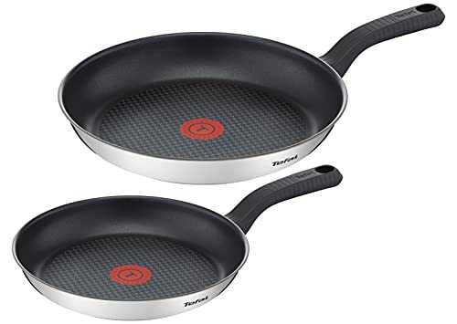 Tefal G726S204 2 Piece Set-24cm & 28cm Cookware, Comfort Max, Frying Pans, Stainless Steel