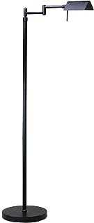 O'Bright Dimmable LED Pharmacy Floor Lamp, 10W LED, All Range Dimming, 360° Swing Arms, Adjustable Heights, Standing Lamp for Reading, Sewing, and Craft, ETL Listed, Black