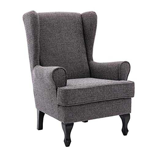 Morris Living Nelson Fireside Chair in Grey Fabric - 19.5" Height - Orthopedic Chair
