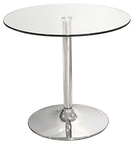 80cm Clear Glass Dining Table