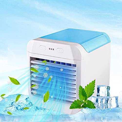 Air Cooler Portable，Mobile Air Conditioning Unit ，Mini Air Conditioner Air Cooler USB Portable Desktop Silent Spray Refrigeration Cooling Fan For Home Bedroom Living Room Office (blue)