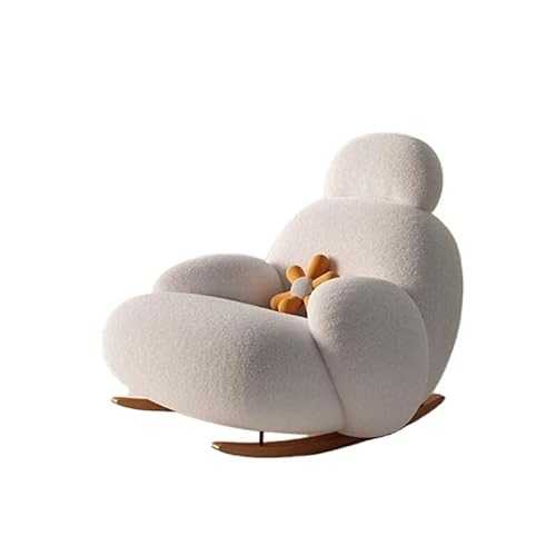 hongyifei2024 Armchair Fluffy White Living Room Chair Modern Cute Floor Ergonomic Living Room Chair Lounge Recliner Salon Home Furniture (Color : Style1)
