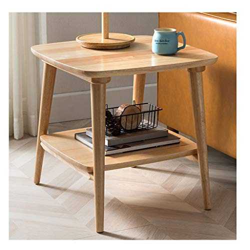 Kiter Coffee Table Modern Square Coffee Table Oak Wood with Double Storage End Table Simple Bedroom Side Table for Living Room Tea Table end table sofa side (Color : Primary colors)
