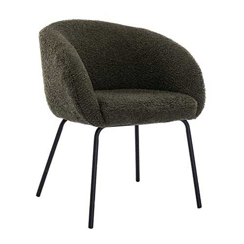 Soft Upholstered Armchair Faux Fur Curved Tub Chair for Office Bedroom Accent Lounge Chair mit Metal Legs (Green(Faux fur))