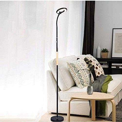 YLJYJ Durable Floor Lamp LED Round Monochrome Touch Modern Living Room Bedroom Study Office Reading Light White Light