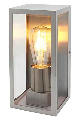 Rectangular Glass Outdoor Wall Light Lantern Stainless Steel Body ZLC083