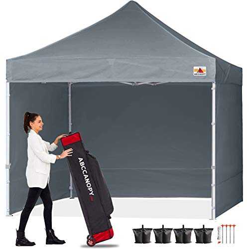 ABCCANOPY Pop Up Gazebo With Side Panels and Door Wall Commercial Shelters Instant Shade And Block Rain, Bonus Upgraded Roller Bag, 4 Weight Bags, Stakes and Ropes
