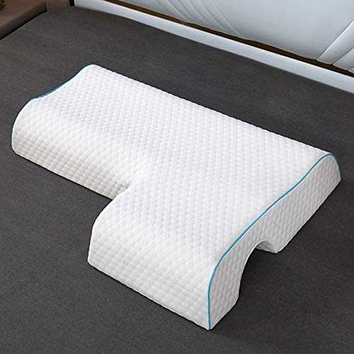 Poncho Memory Foam Pillow-Couple Pillow with Pillowcase Breathable Arm Rest, Anti Hand Pressure Pillow for Couples Sleeping Cuddle Pillow(Cube Left)