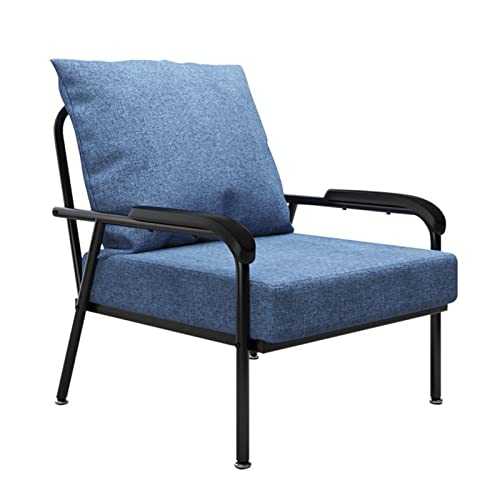 YXZN High Back Lazy Chair Modern Upholstered Accent Chair Cotton Linen Armchair Sofa Chair with Armrests & Backrest Leisure Chair for Lounge Bedroom Living Room