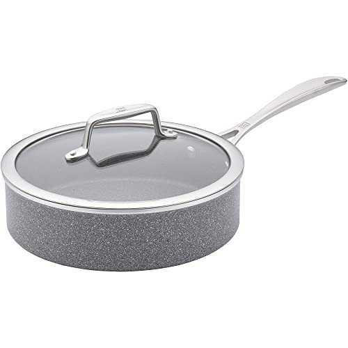 Vitale 3-qt Nonstick Saute Pan with Lid, Aluminum, Scratch Resistant, Made in Italy