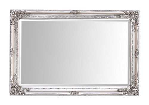 Select Mirrors Rhone Wall Mirror – French Vintage, Rococo Baroque Style, Shabby Chic Home Decor – Large - 60cm x 90cm (2x3 ft) (Antique Silver)