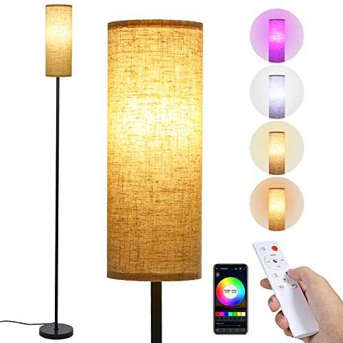 Neoglint Floor Lamps for Living Room with App & Remote Control Stepless Dimmer Tall Pole Floor Reading Lamp 2700-6500k Warm White + RGB Smart Led Floor Lamp