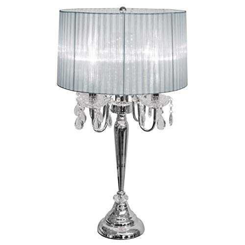 Beaumont 4 Light Table Lamp, Glass, Silver