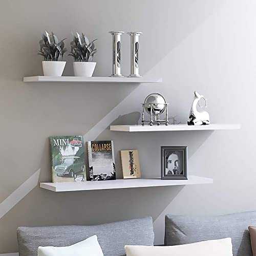 aimu Floating Wall Shelves,Kitchen Wall Shelf,Wall Mounted Hanging Shelves,Home Decor Display Shelf,Shelves for Small Book W40cm x D12cm x H1.5cm