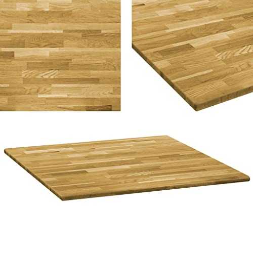 Table Top Solid Oak Wood Square 23 mm 70x70 cm +Material: Solid oak wood (sanded and lacquered)