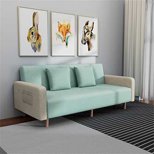 Modern Cotton Fabric Sofa Bed, Adjustable Folding Reclinersofa Bed,2 Seater Recliner Lounge Couch Recliner Chair,Upholstered Sofa Bed Chair,for Home Office Furniture,Green,170 × 61 × 75cm interesting