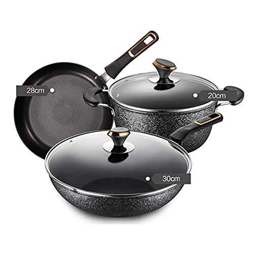 7-Piece Hard Anodized Cookware Set, PFOA-Free Non-Stick Kitchen Pots and Pans Set - Compatible with Induction, Ceramic, Gas & Electric,B