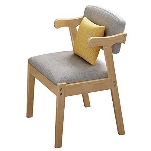 QSYY Chair, Fabric Upholstered Wooden Recliner, with Rubber Wood Legs, Living Room Armchair, Office, Balcony,Natural