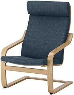 POÄNG Armchair, oak veneer, Hillared dark blue, 68x82x100 cm durable and easy to care for. Fabric armchairs. Armchairs & chaise longues. Sofas & armchairs. Furniture. Environment friendly.