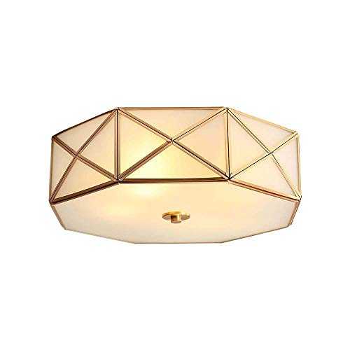 YANQING Durable All Copper American Polygonal Diamond Ceiling Lamp Country Home Modern Minimalist Living Room Lamp Study Lamp Bedroom Lamp Led Lamps Illuminate Life