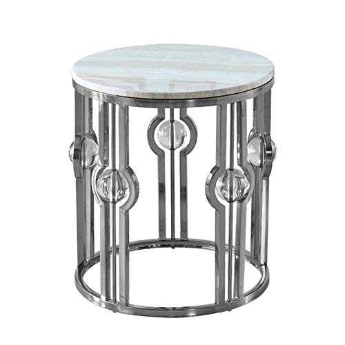 GAOLIM Round Marble Coffee Table Luxury Crystal Ball Metal Side Table Living Room Display Stand 505052CM (Color : Silver)