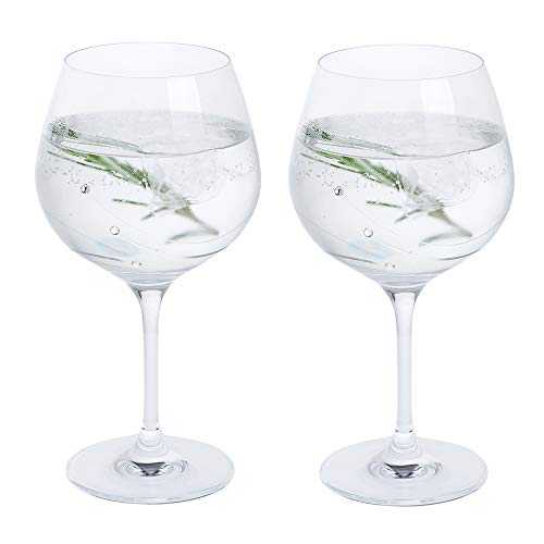 Dartington Crystal ST2557/13/P Glitz Crystal Copa Gin Glasses, Set of 2 x 610 ml - Gift Boxed