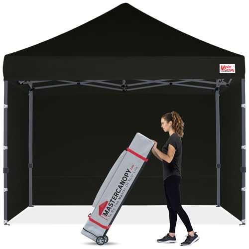 MasterCanopy Durable Pop-up Gazebo Tent 2.5x2.5 Heavy Duty Instant Canopy with Sidewalls(2.5x2.5M,Black)