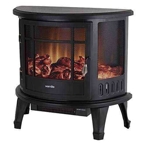 Warmlite WL46017 Bath Log Effect Fire with Adjustable Temperature and Flame Controls, 1800W, Black