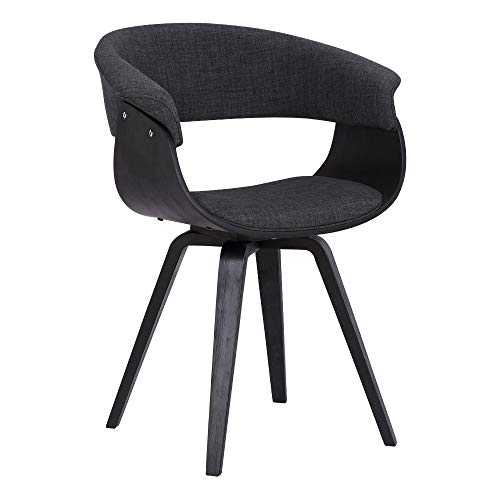 Armen Living Dining & Kitchen Chair Finish, Polyester, Charcoal/Black, 21.5D x 24.5W x 31H in
