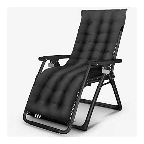 TBNB Garden Loungers And Recliners Outdoor Furniture Folding Bed With Cushion Black Adjustable Deck Chairs For Beach Pool Patio Camping 200 Kg Max c2010 (Color : With cushion)