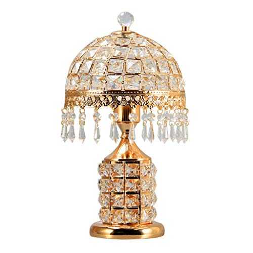Table Lamps for Bedroom Crystal Table Lamp Double Button Switch with Dyed Antique Brass Finish Modern and Concise Style Desk Lamp for Bedroom Living Room Office Table Lamps for Living Room Modern