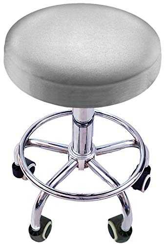 ZYYQ Bar Stool Cushions,Watedrproof Faux Leather Stool Slipcover, Gold and Silver,2pcs, Suitable for Bars,Salons,Family Restaurants,Silver,33cm