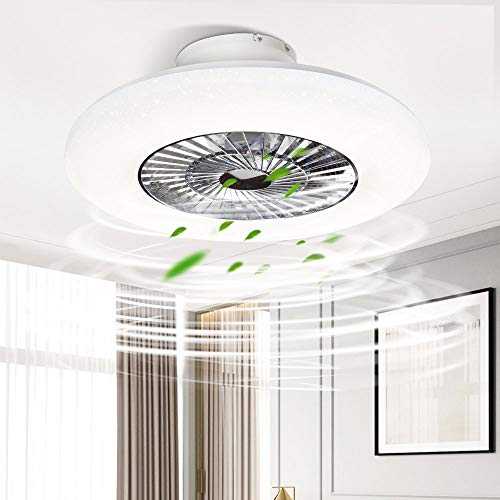 PADMA Modern LED Ceiling Light with Fan, 40W Dimmable Ceiling Fan Lights with Remote Control, Adjustable Wind Speed, Fan Lights for Living Room, Bedroom, Hallway Dining Room, Office,3000-6000K.
