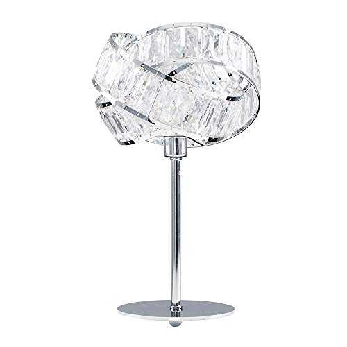 MiniSun Polished Chrome & Clear Acrylic Jewel Intertwined Rings Design Table Lamp