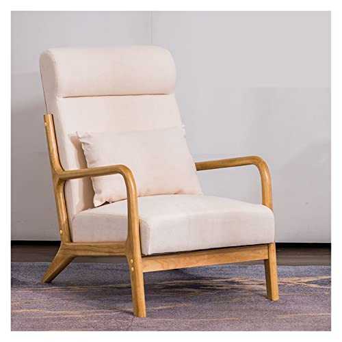 KESHUI Wide Armchair Mid-Century Retro Modern Accent Chair Lounge Club Chair Sofa Chair Solid Wood Frame, Waist Pillow (Color : High head pillow)