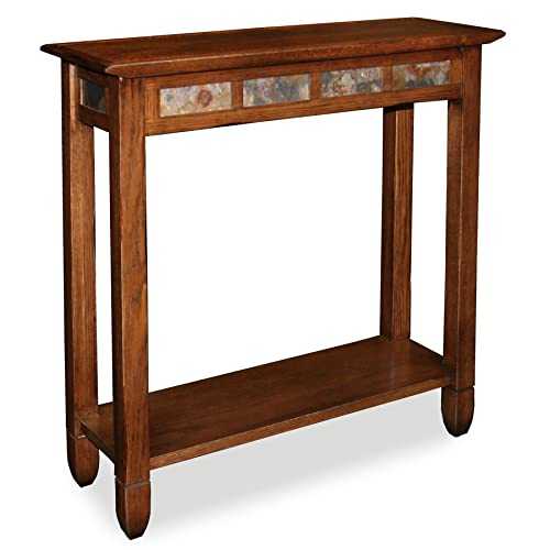 Leick Home Hall Console Sofa Table with Shelf, Wood, Rustic Oak, 10 in x 28 in