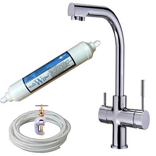NW08 Triflow Deluxe Chrome 3-Way Kitchen Tap Water Filter System - Tri-Flow 3 Way Faucet
